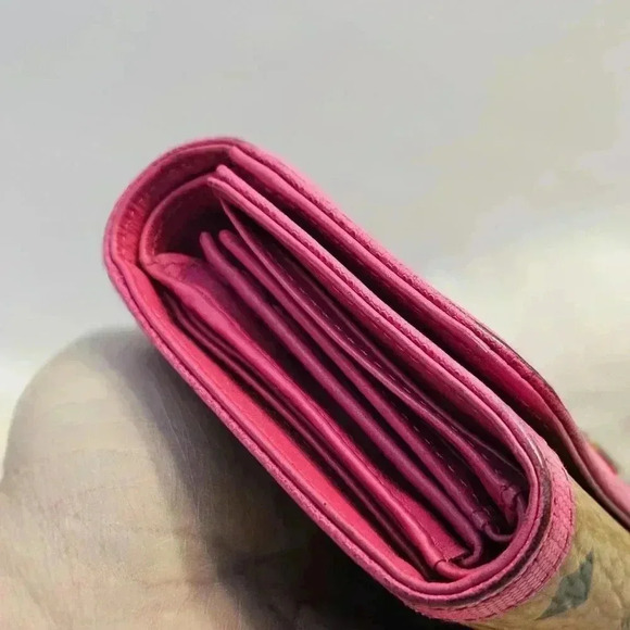 MCM Pink and Purple Leather Wallet with Gold Accents - Picture 3 of 13